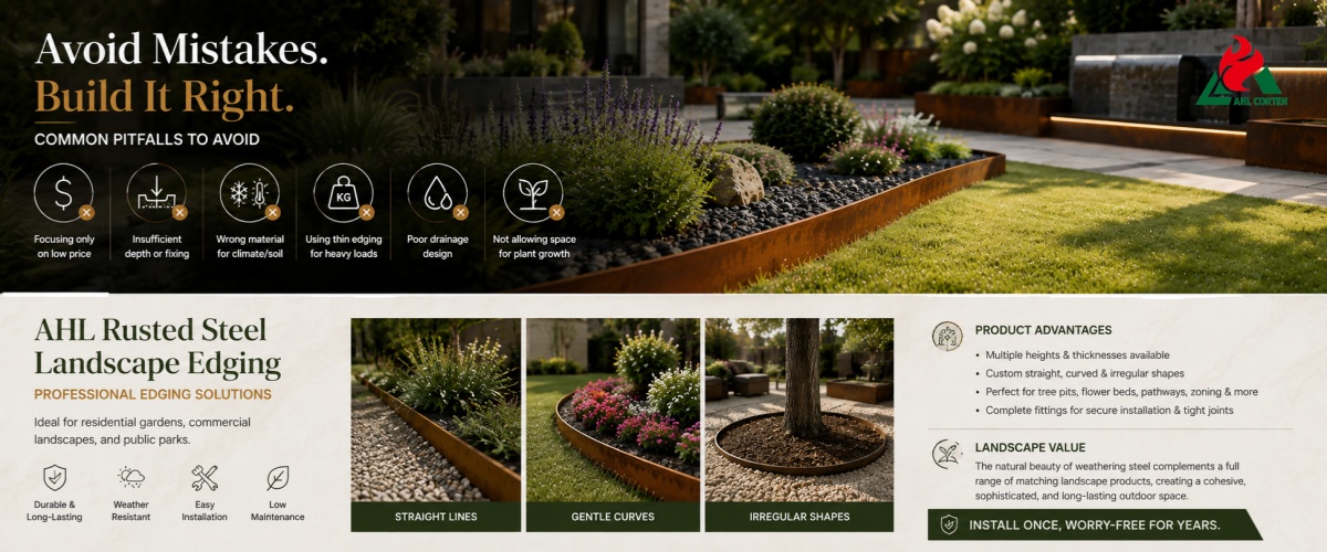 AHL Rusted Steel Landscape Edging